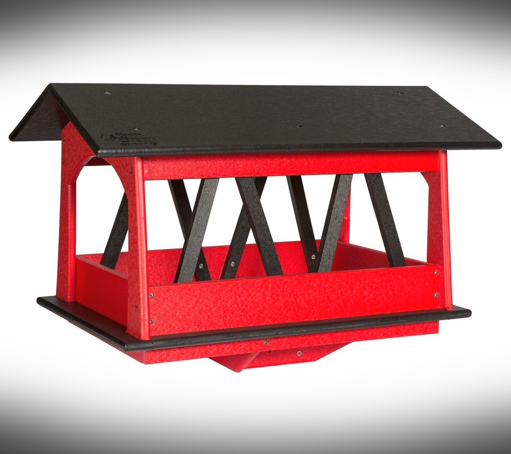 Amish Recycled Poly Covered Bridge Bird Feeder